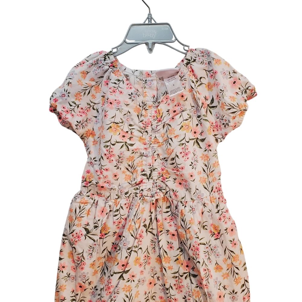 Little Lass Floral Peasant Boho Frilly Hem Dress Size 6
